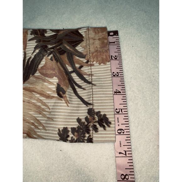 25P Chino by Anthropologie Tropical Bird Pants Dress Stripe Tan Relaxed Stretch - Picture 8 of 16